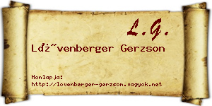 Lövenberger Gerzson névjegykártya